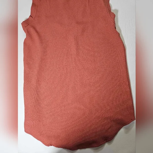 AMARYLLIS Women's V Neck Sleeveless Blouse High Collar Rose Gold Color‎ SMALL - Picture 3 of 7